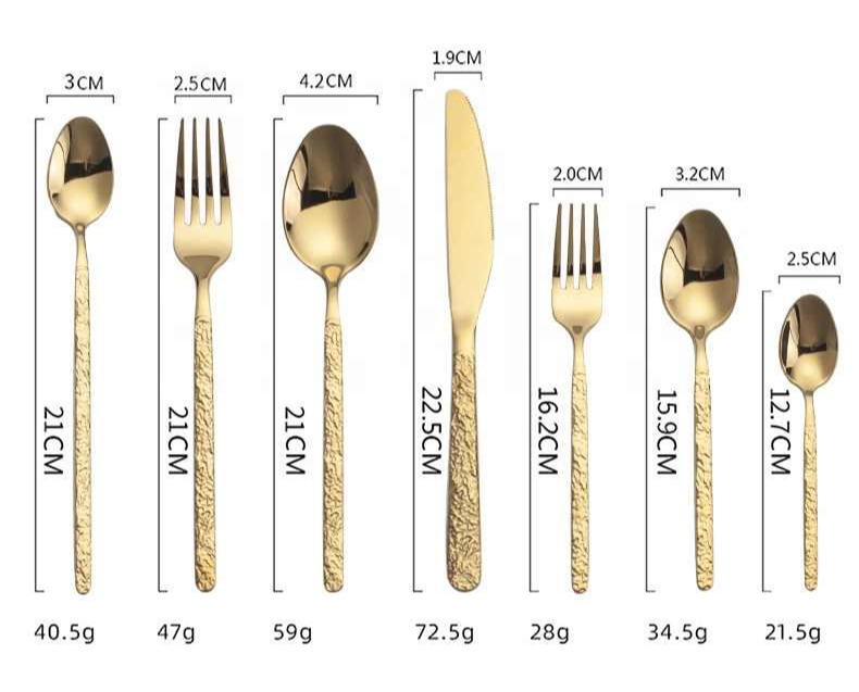 Luxury Hammered Handle Cutlery Set