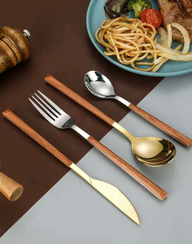 Elion Wood Handle Cutlery Set