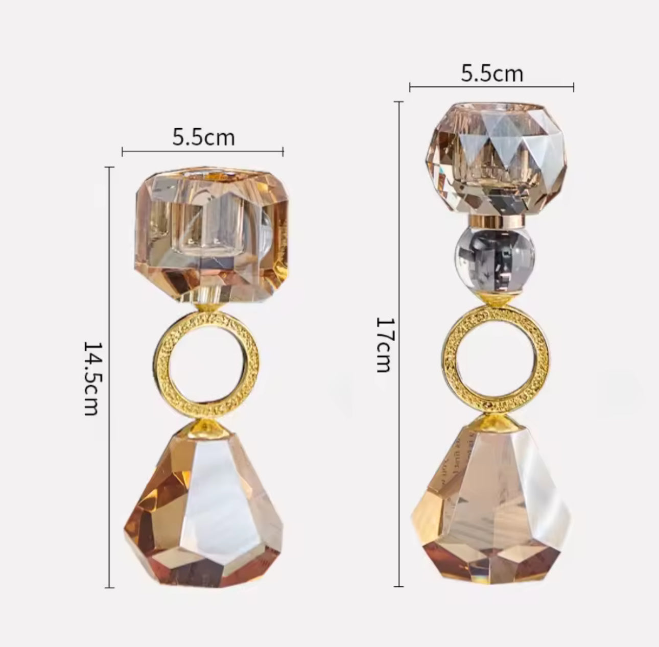 Luxury Crystal Candle Holders Set