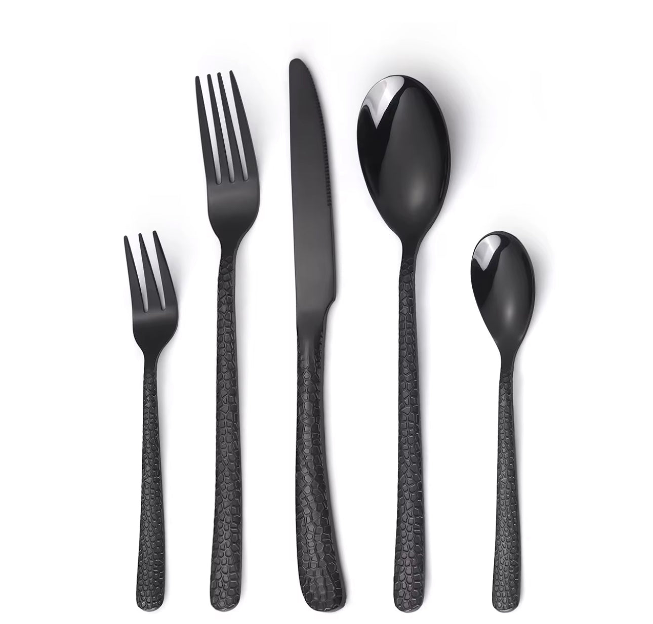 Stylish Hammered Handle Cutlery Set