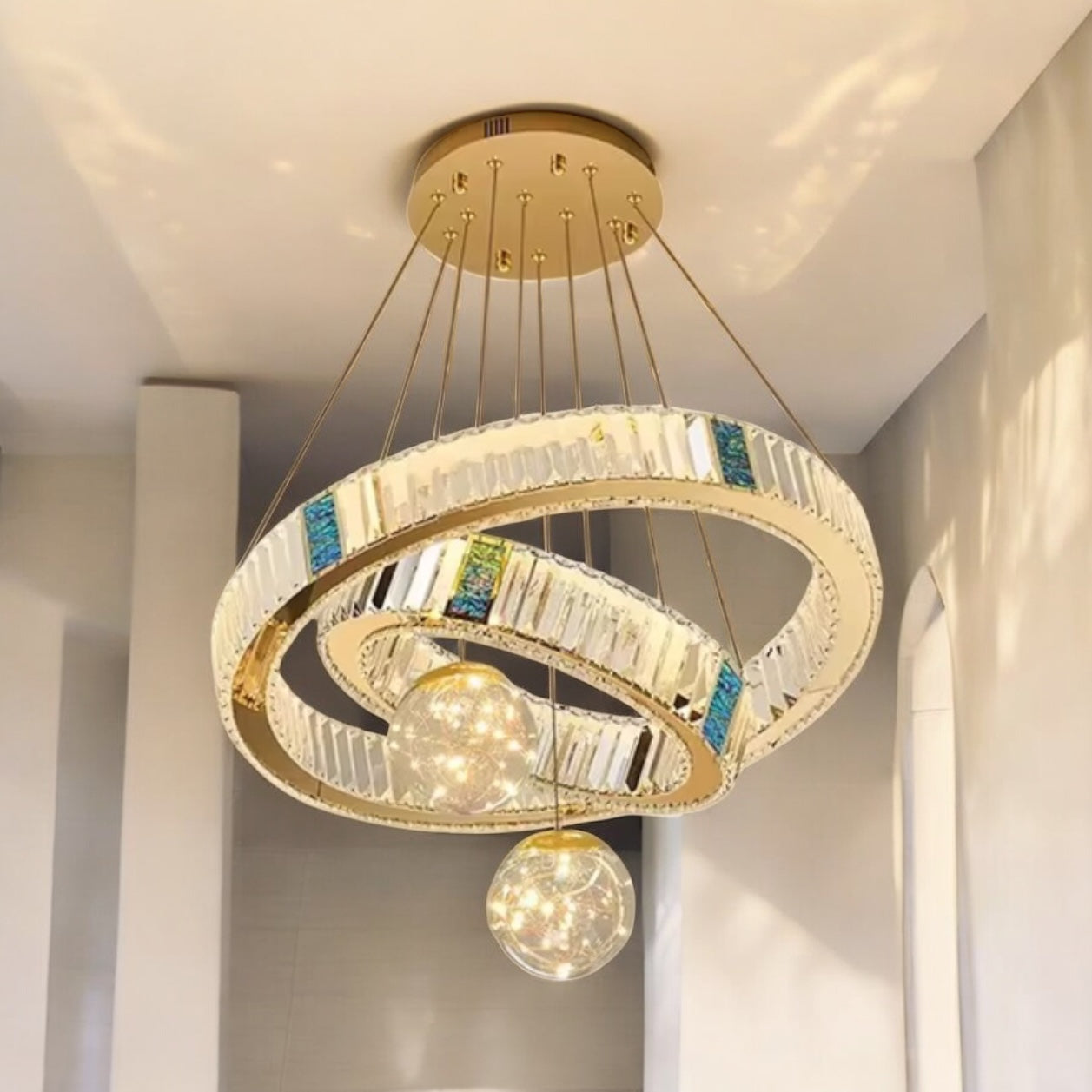 Luxury Ring Crystal Chandelier Pendant Light