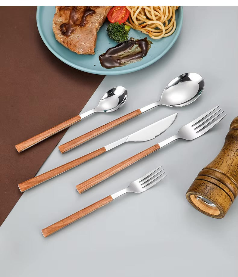 Elion Wood Handle Cutlery Set