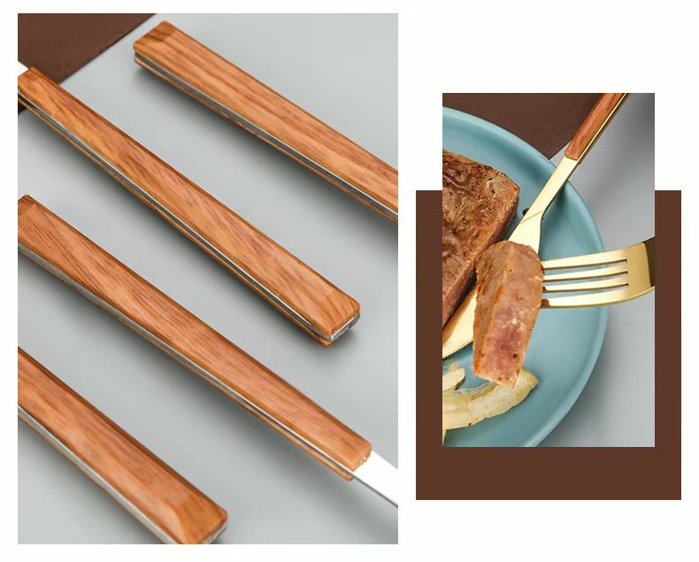 Elion Wood Handle Cutlery Set