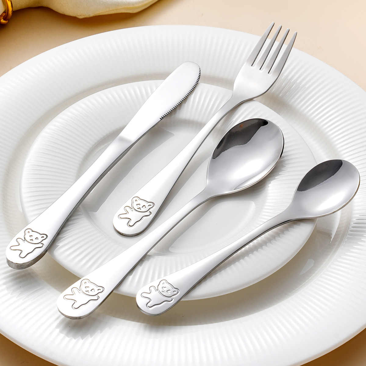 Cute Bear Stainless Steel Children's Cutlery