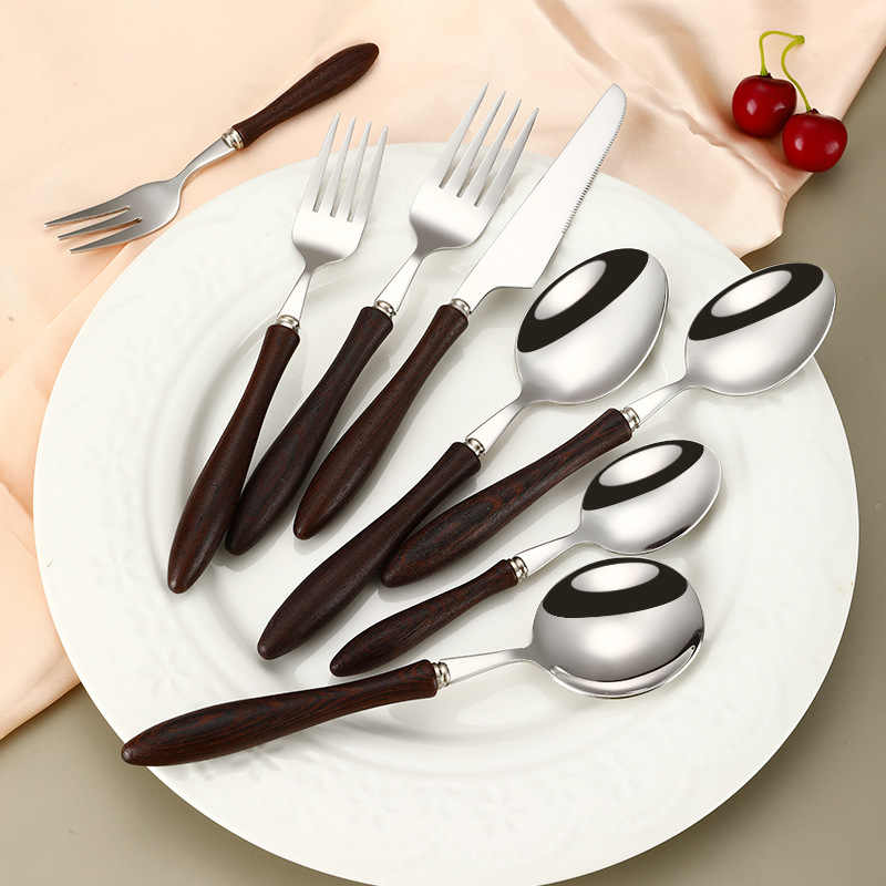 Ingrit Wooden Handle Cutlery Set