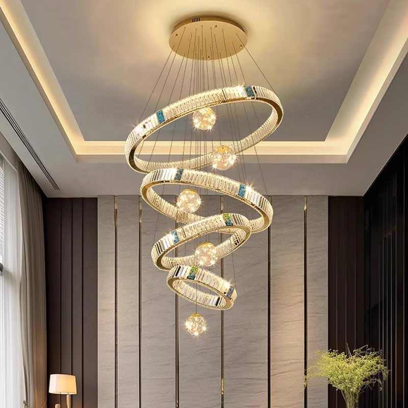 Luxury Ring Crystal Chandelier Pendant Light