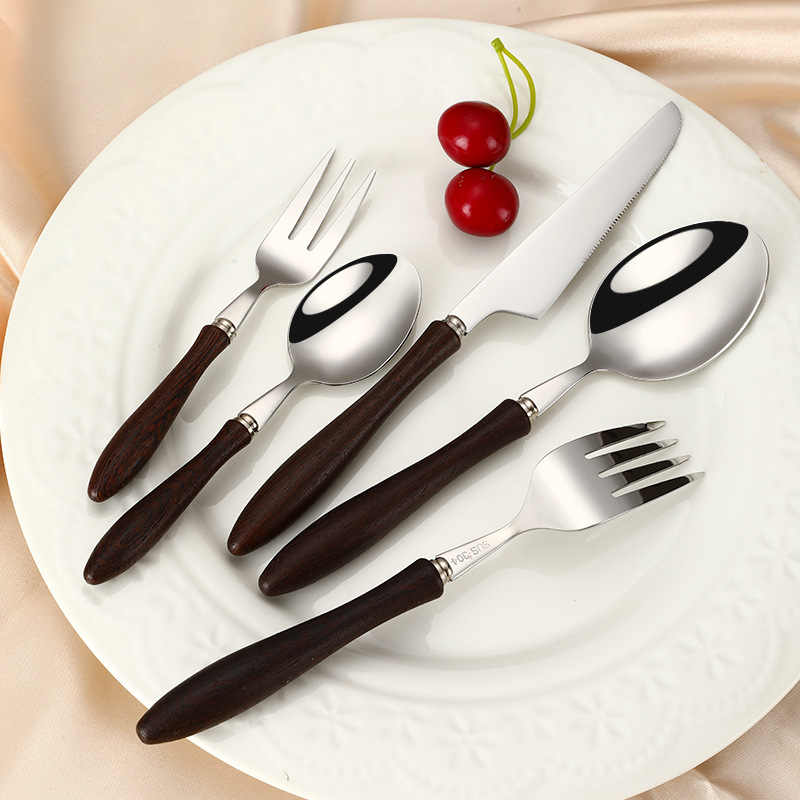Ingrit Wooden Handle Cutlery Set