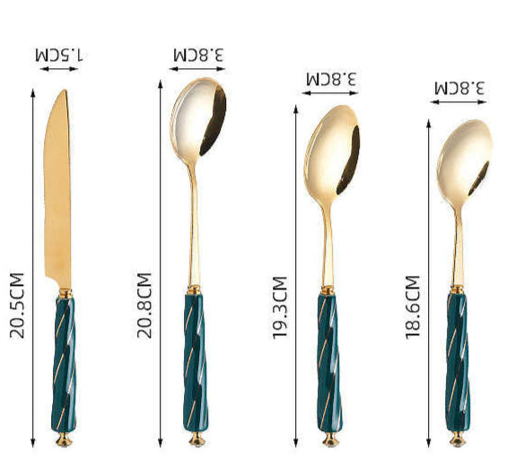 Threaded Porcelain Cutlery Set