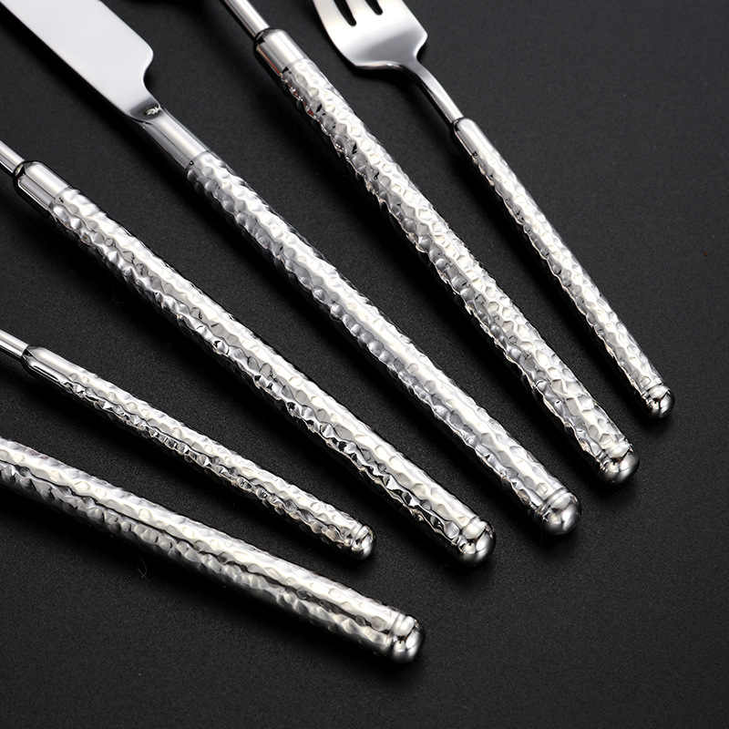 Hammered Solid Handle Cutlery Set