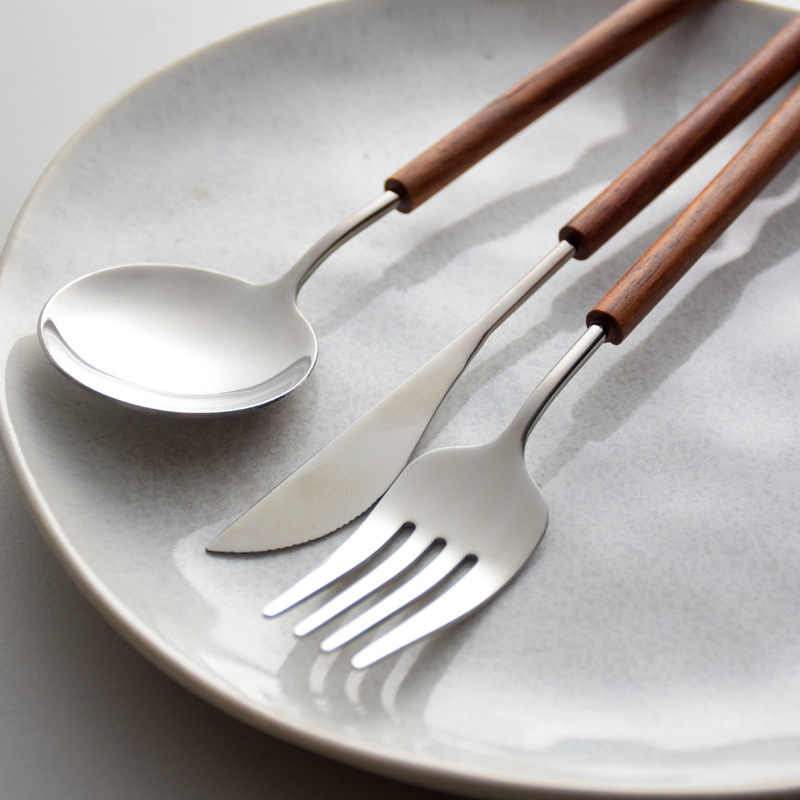 Pear Wood Handle Cutlery Set