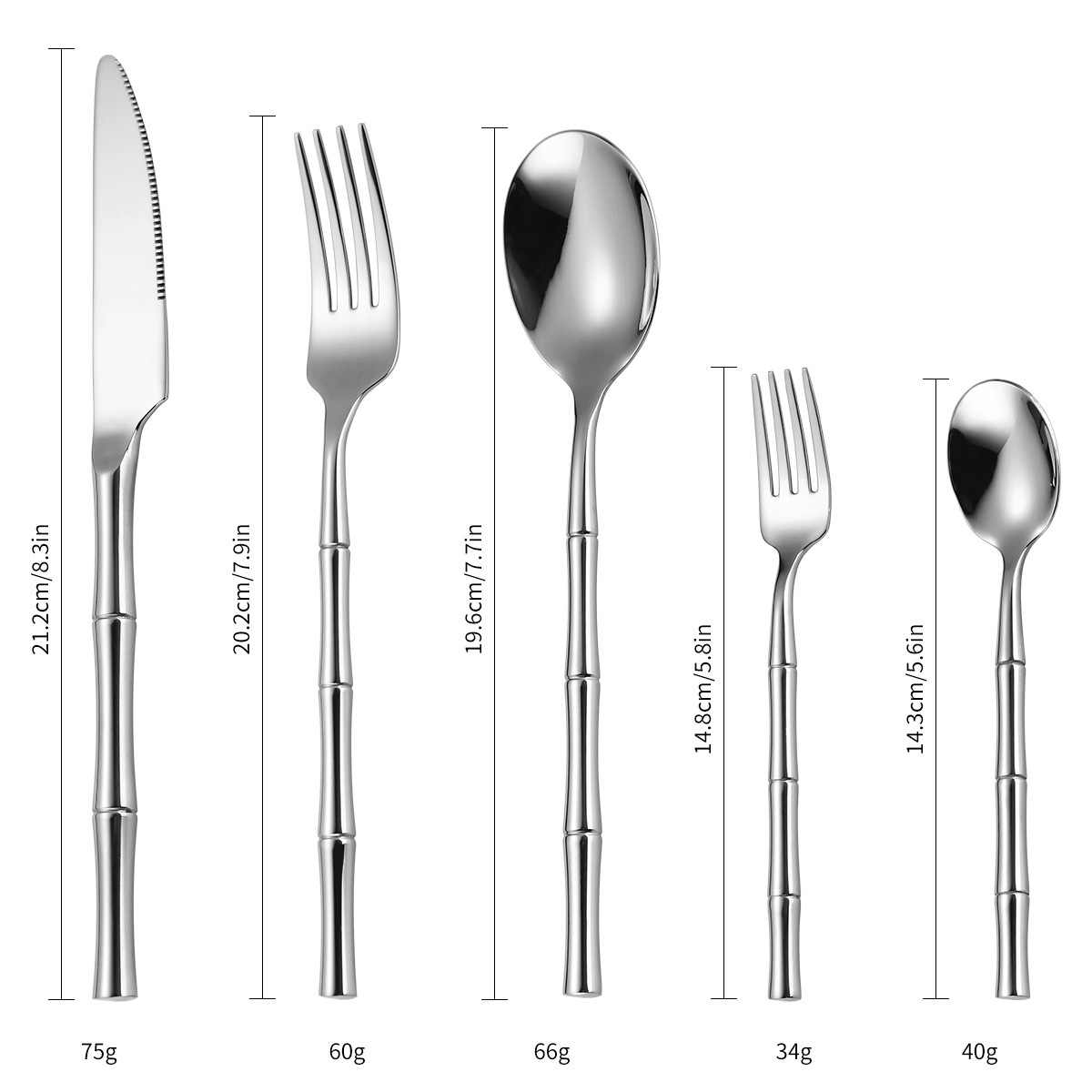 Bamboo Style Cutlery Set