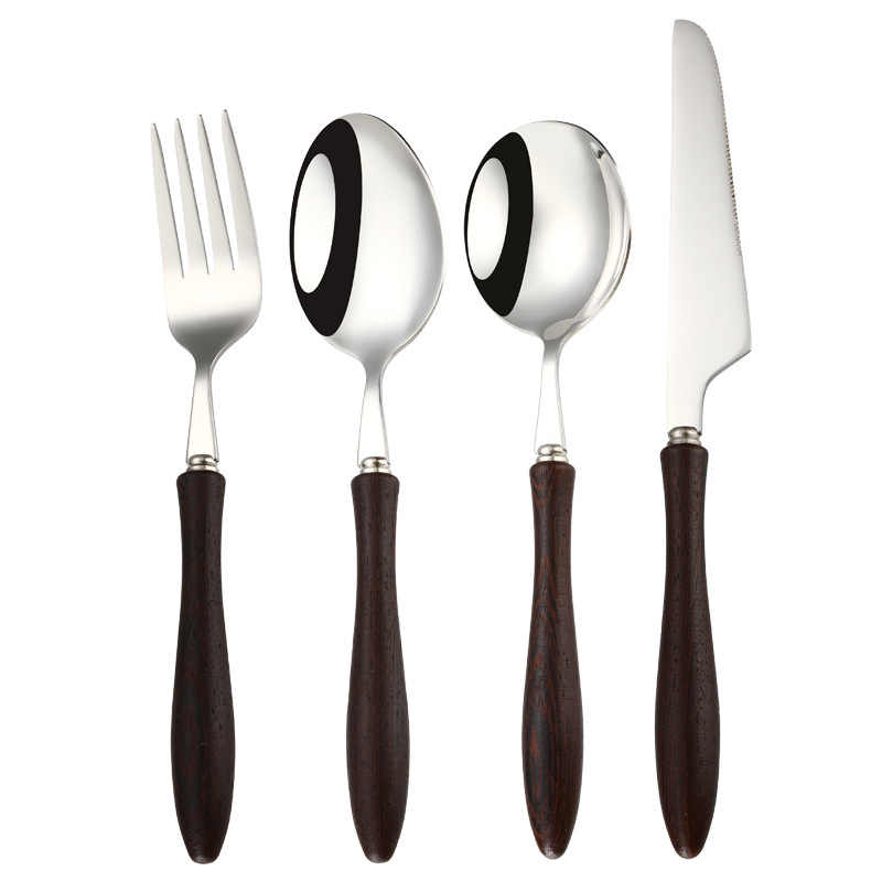 Ingrit Wooden Handle Cutlery Set
