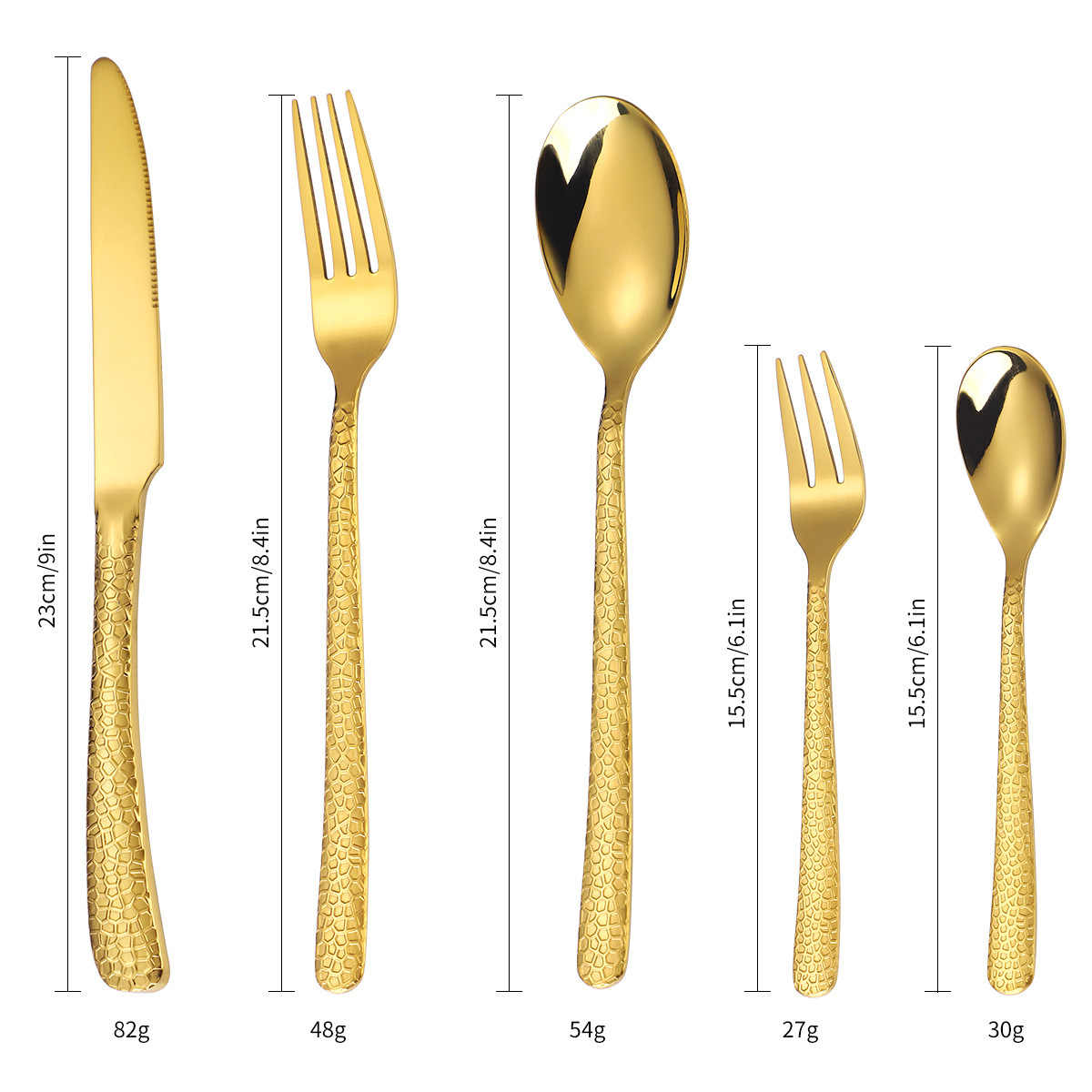Stylish Hammered Handle Cutlery Set