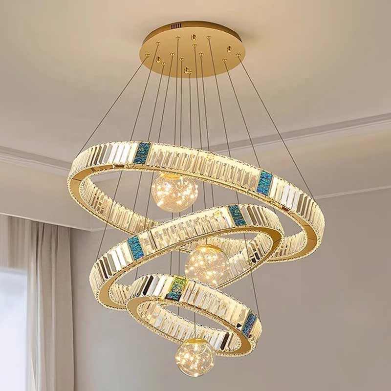 Luxury Ring Crystal Chandelier Pendant Light
