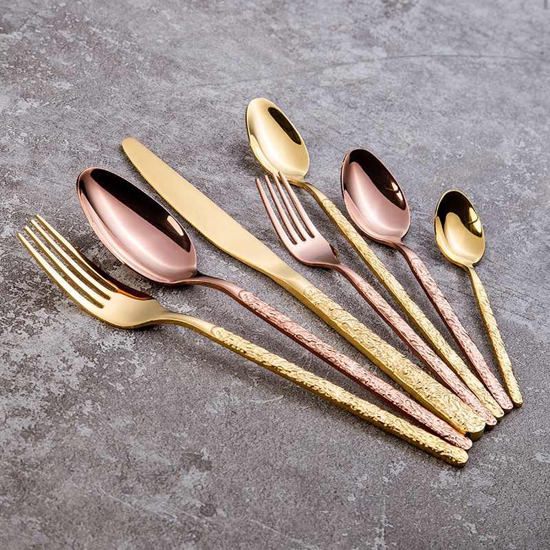 Luxury Hammered Handle Cutlery Set