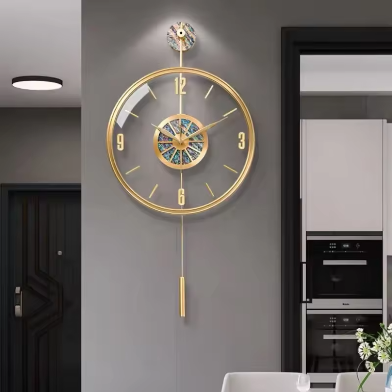 Large Vintage Classical Brass Wall Clocks