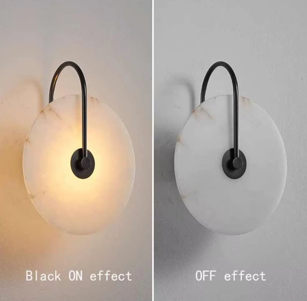 Round Modern Minimalist Marble Stone Wall Lights