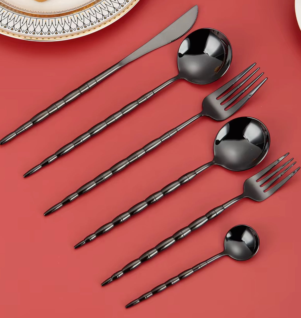 Luxury Bamboo Handle Cutlery Set