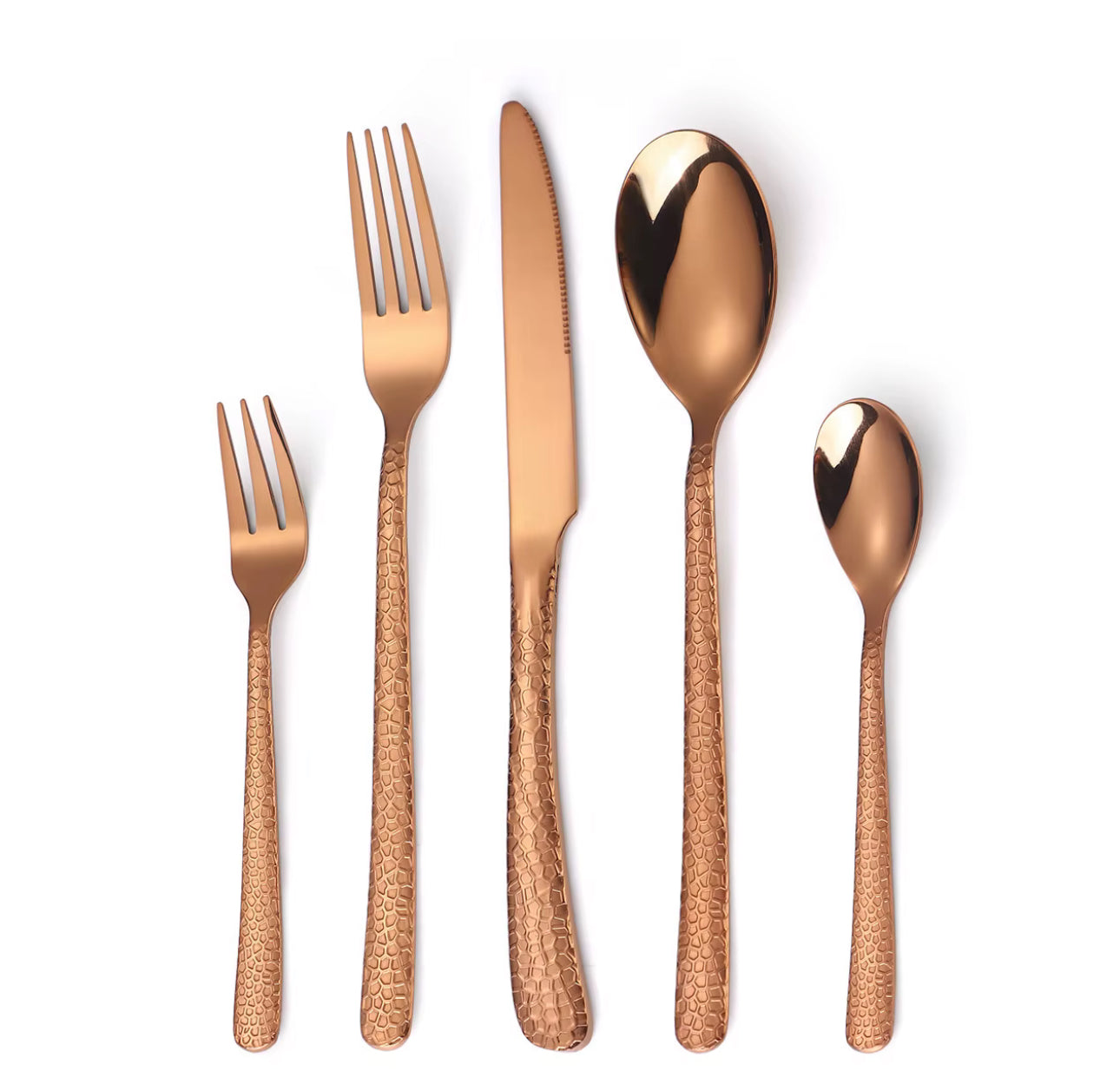 Stylish Hammered Handle Cutlery Set