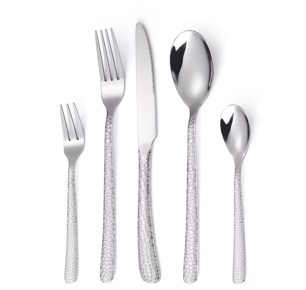 Stylish Hammered Handle Cutlery Set