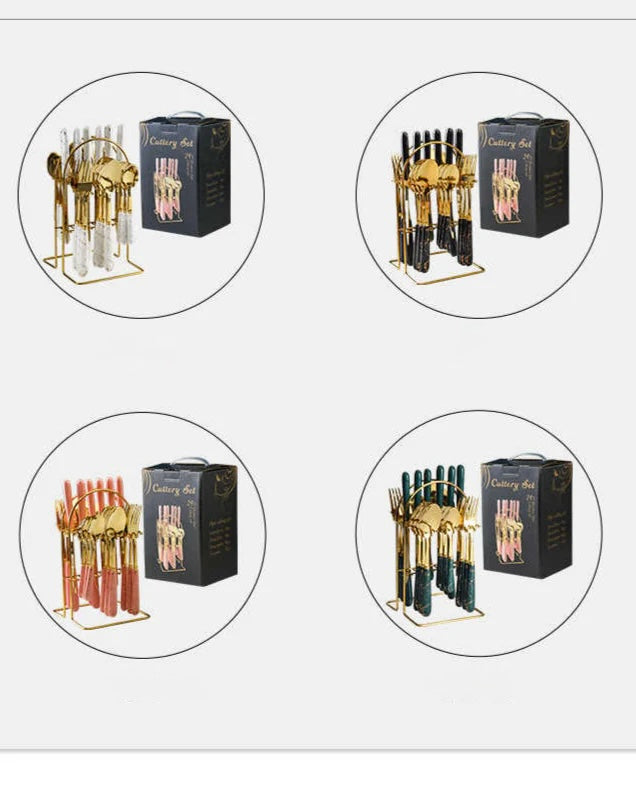 Royal Luxury Ceramic Handle Cutlery Set