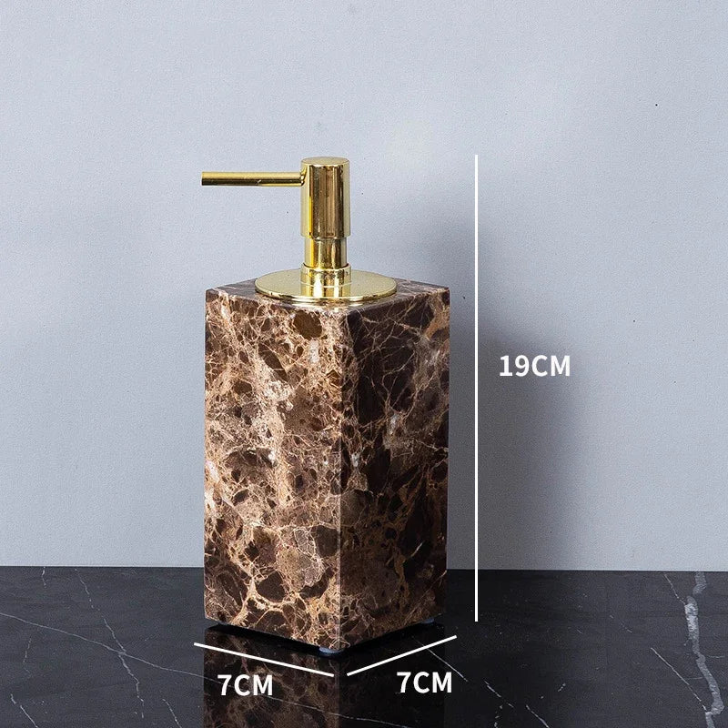 Dark Natural Marble Bathroom Set