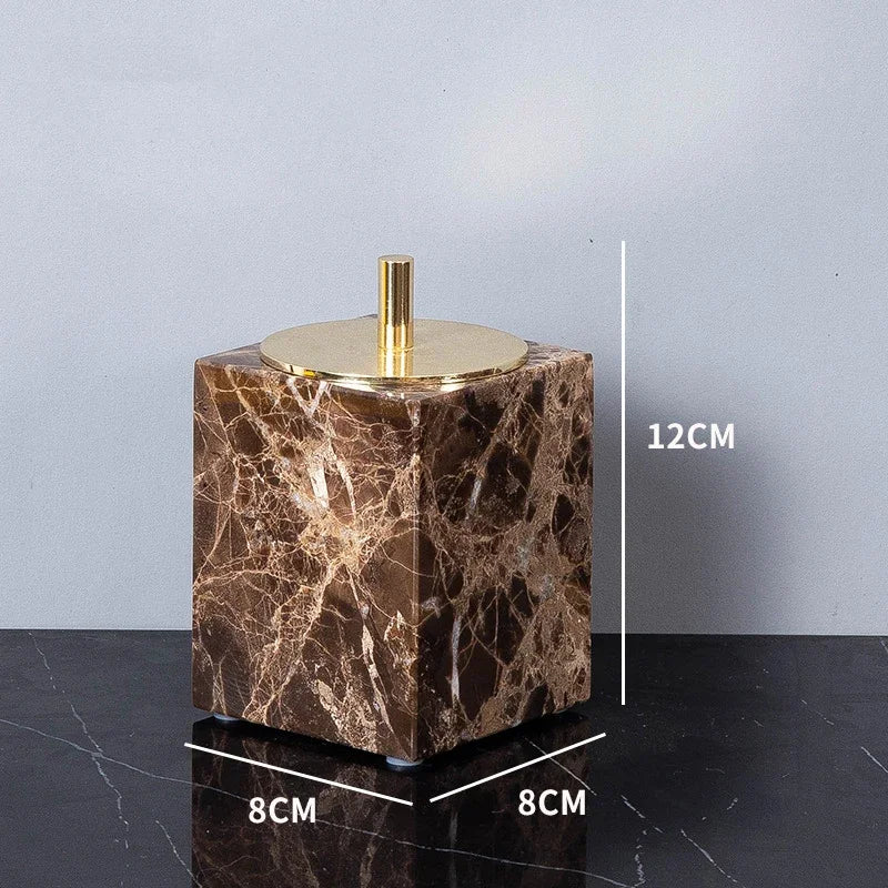 Dark Natural Marble Bathroom Set