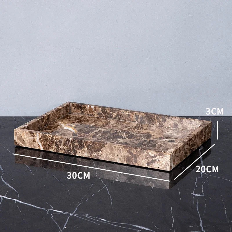Dark Natural Marble Bathroom Set