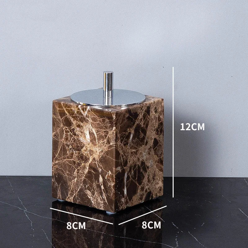 Dark Natural Marble Bathroom Set