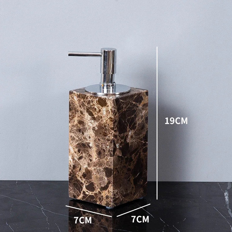 Dark Natural Marble Bathroom Set