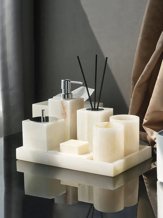 Elegant Onyx Natural Marble Bathroom Set