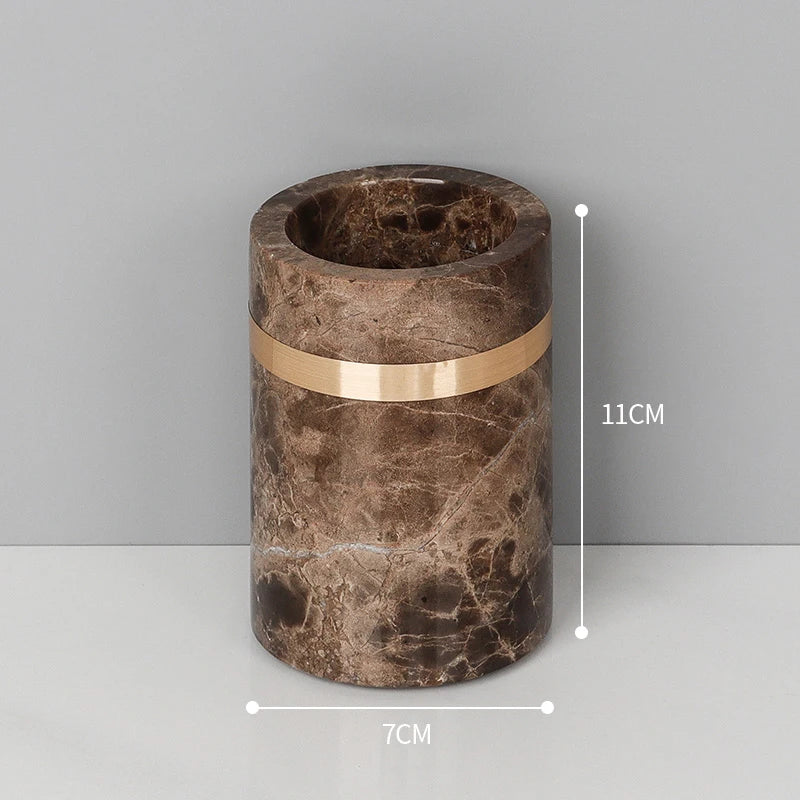 Emperador Dark Natural Marble Bathroom Set