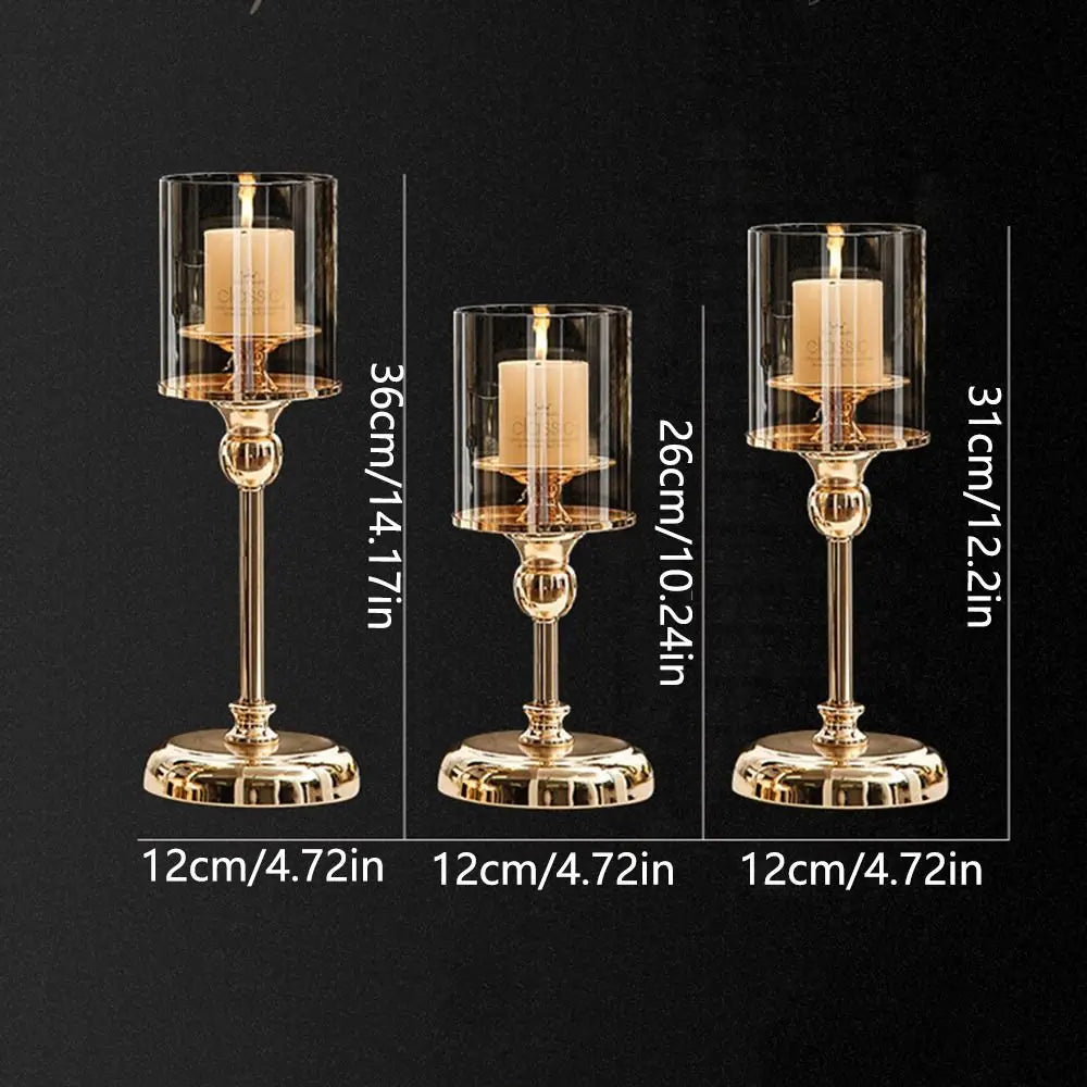 Luxury Metal Glass Candle Holders