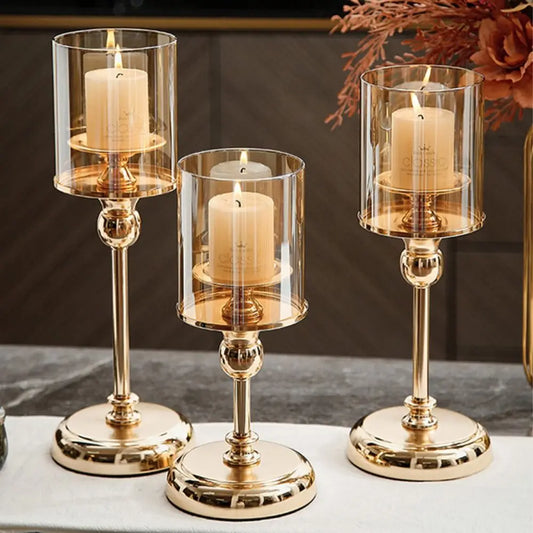 Luxury Metal Glass Candle Holders