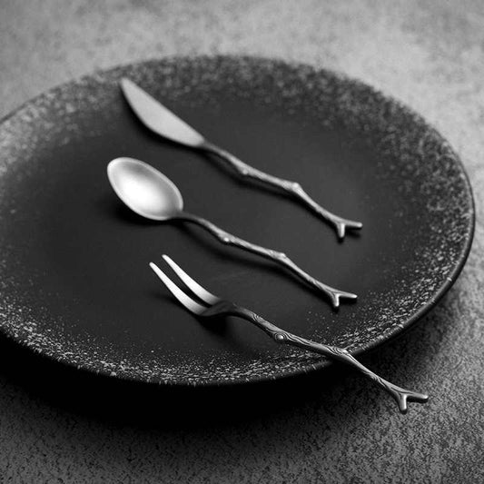 Unique Black Fish tale Design Cutlery Set
