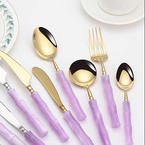 Anna High Quality Acrylic Handle Cutlery Set