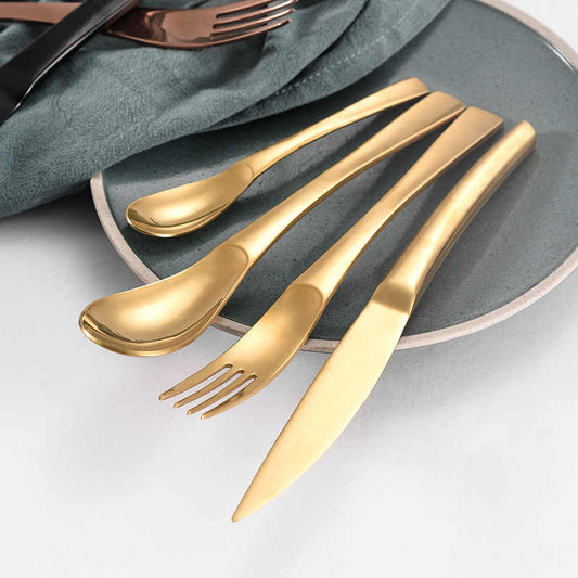 Linda Flange Wire Titanium-Plated Tableware Set