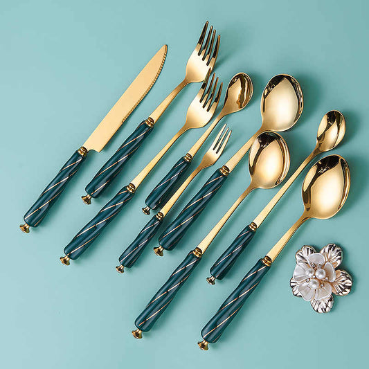 Threaded Porcelain Cutlery Set