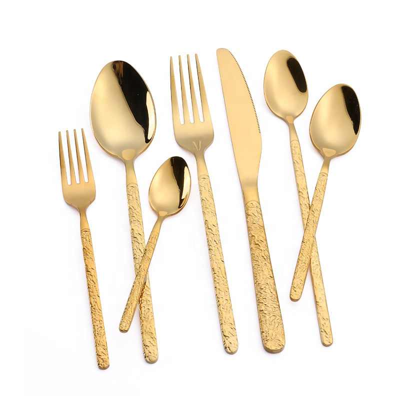 Luxury Hammered Handle Cutlery Set