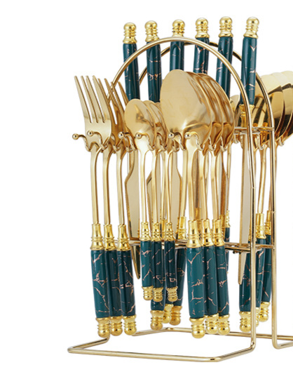 Light Luxury Ceramic Handle Cutlery Set