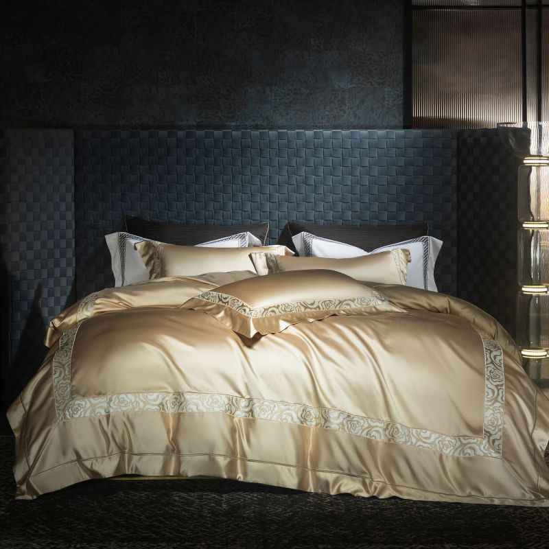 Luxury Silk Cotton Embroidery Bedding Set
