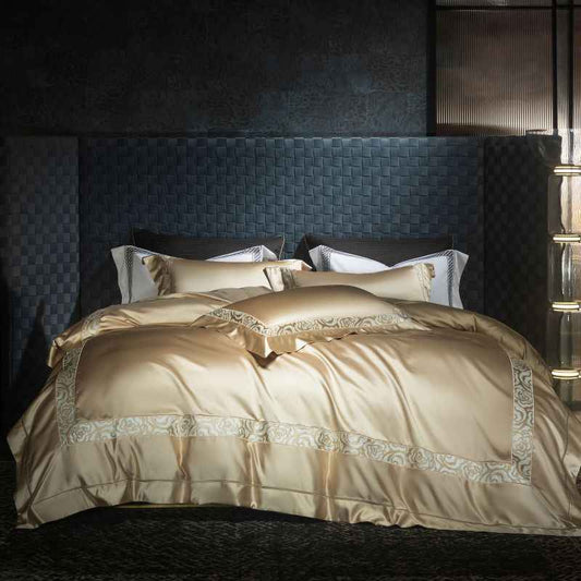 Luxury Silk Cotton Embroidery Bedding Set