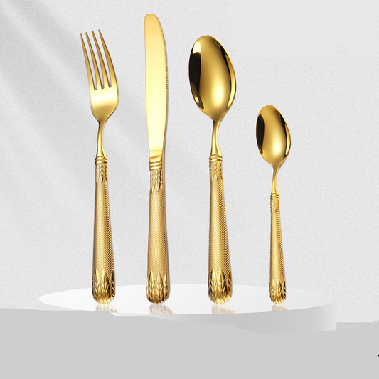 Helena Embossed Handle Cutlery Set