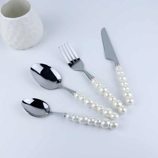 Pearl Ceramic Handle Cutlery Set