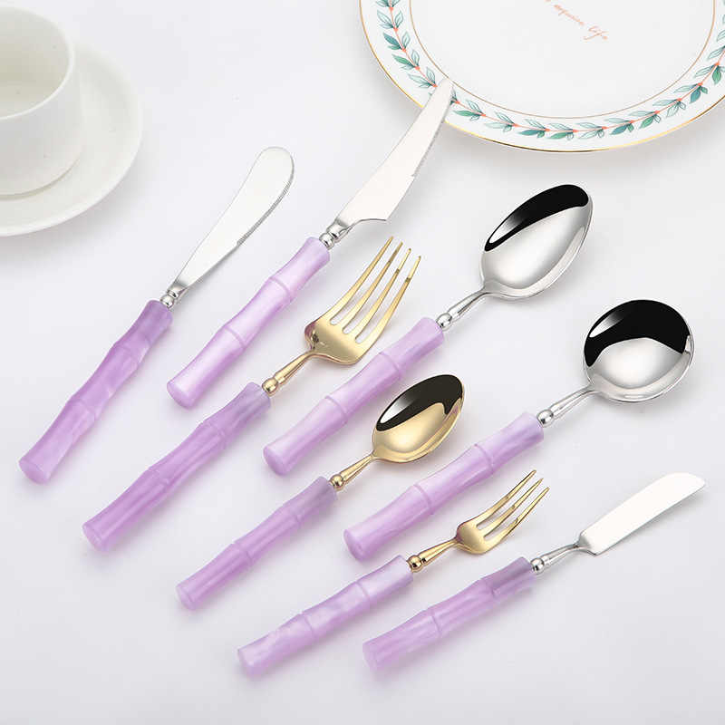 Anna High Quality Acrylic Handle Cutlery Set