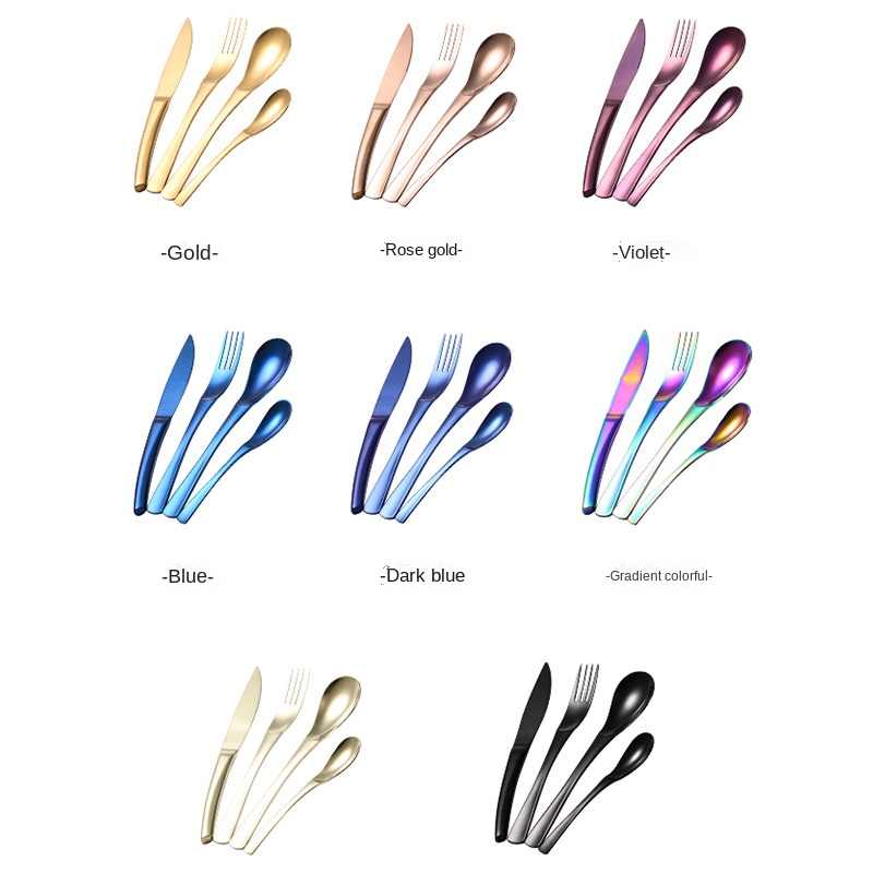 Linda Flange Wire Titanium-Plated Tableware Set