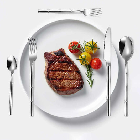 Bamboo Style Cutlery Set