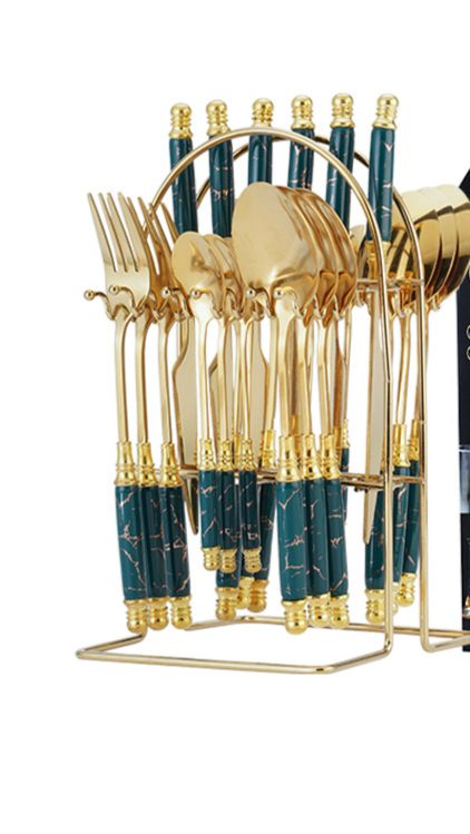 Light Luxury Ceramic Handle Cutlery Set