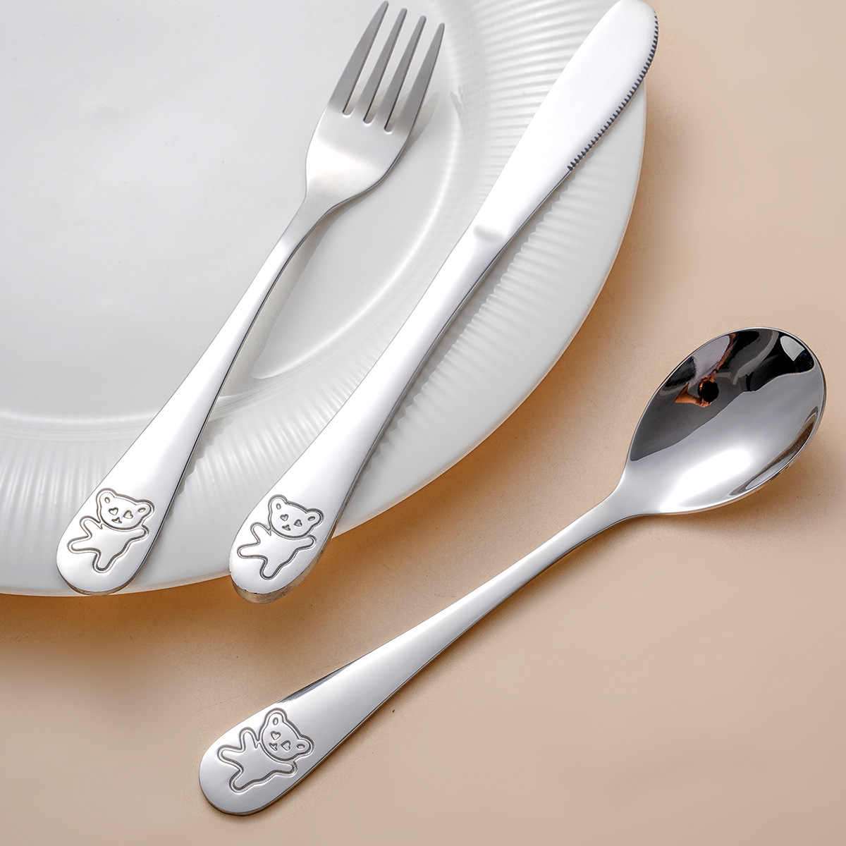 Cute Bear Stainless Steel Children's Cutlery