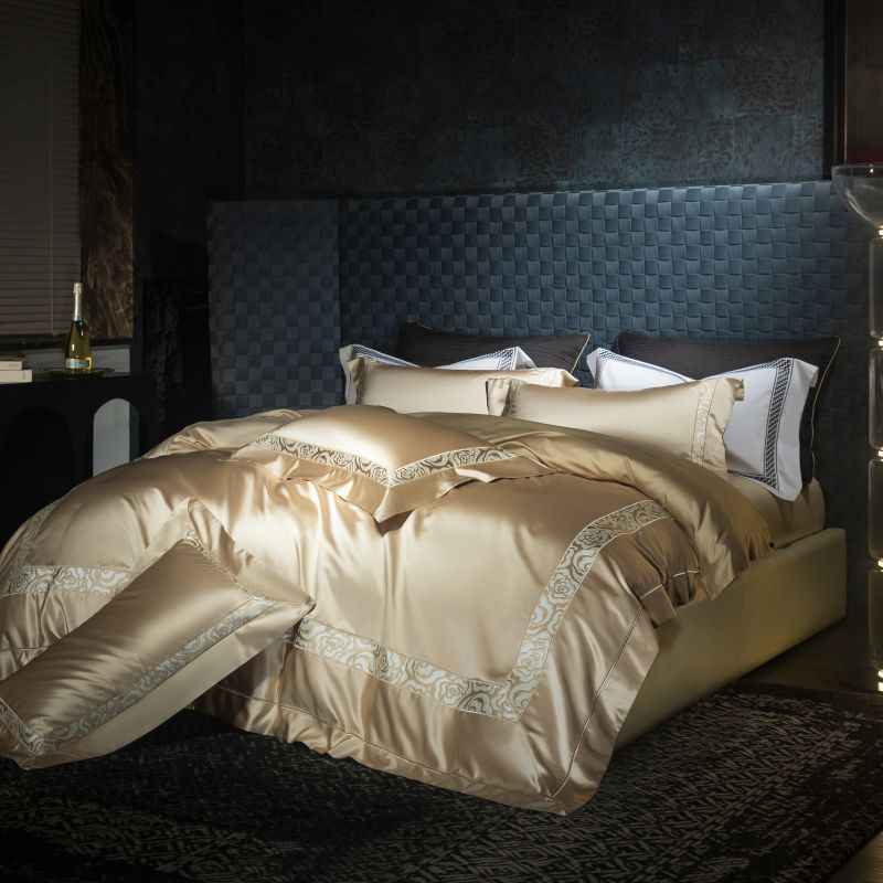 Luxury Silk Cotton Embroidery Bedding Set